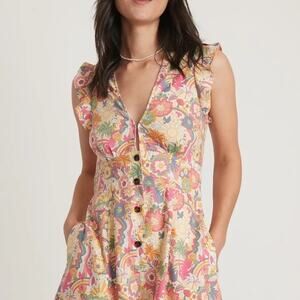 Marine Layer Womens Camila Printed Romper Sz M